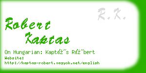 robert kaptas business card